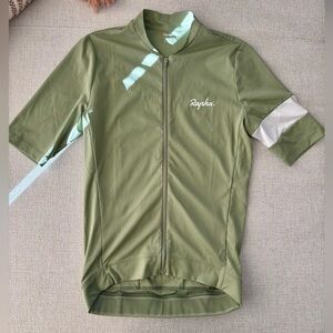 Rapha Olive Green Cycling Jersey, sz Small